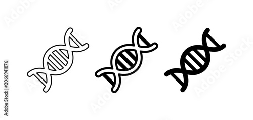Foto DNA Helix Icons, Genetic Science Symbols, Molecular Biology Vector Graphics