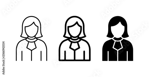 Professional Woman Icons, Lawyer Symbol, Business Woman Silhouette, Legal Profession Vector Set