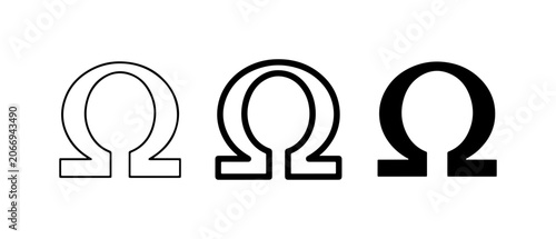 Tableau sur toile Omega Symbol Variations, Greek Letter, Electrical Resistance Icon, Science Symbo