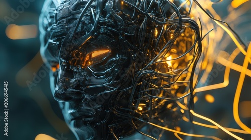 Robotic AI Brain Processing Human-Like Intelligence