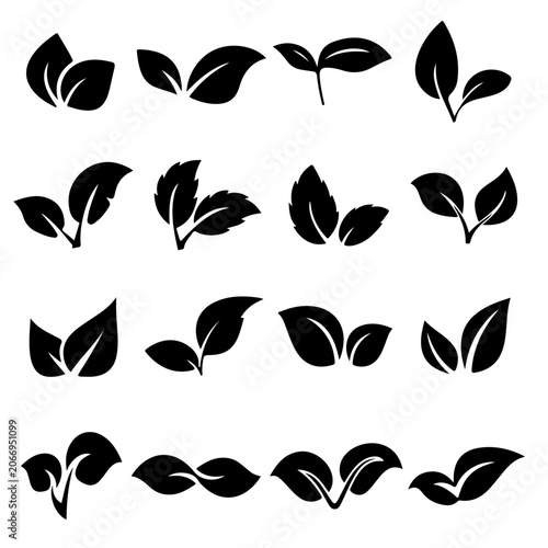 Minimal Leaf Logo Collection Modern Eco Nature Icons Set