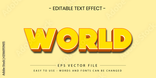 World text effect editable 3d casual game vector style