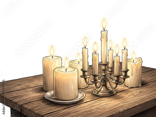 Wooden table with assorted honey jars and dipping tools.