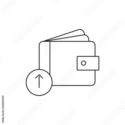 Wallet payment send single icon with editable stroke, perfect for money transfer applications, digital expense trackers, and online transaction dashboards.