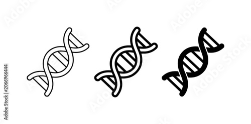 Schilderij op canvas DNA Helix Icons, Genetic Science Symbols, Molecular Biology Illustrations