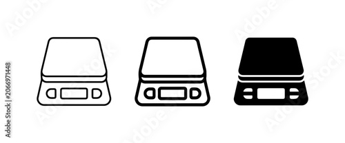 Cuadro en lienzo Digital Kitchen Scale Icons, Precision Weighing Tools, Food Measurement Vector G