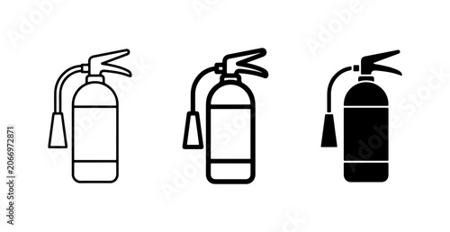 Bild auf Leinwand Fire Extinguisher Icons: Safety Equipment Vector Set, Emergency Response Symbols