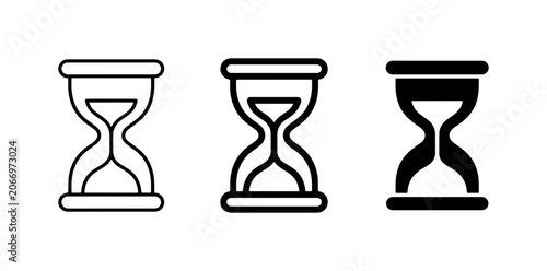 Hourglass Icons, Time Measurement Symbols, Sand Timer Graphics, Chronometer Set
