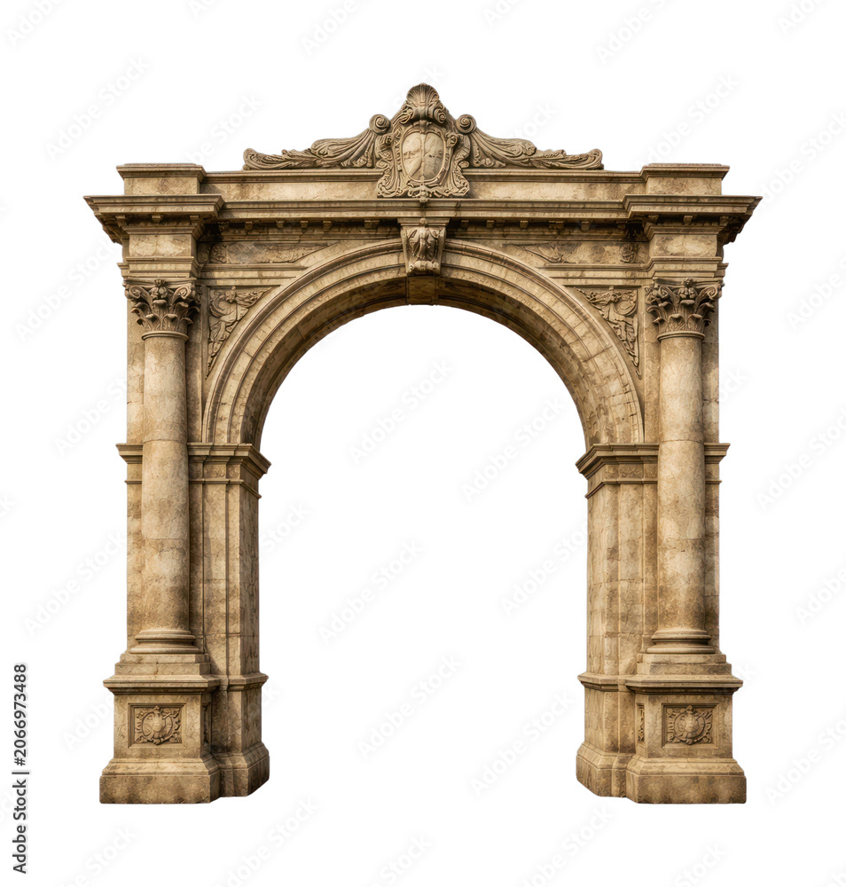 Fototapeta premium PNG Ornate stone archway architectural elegance.