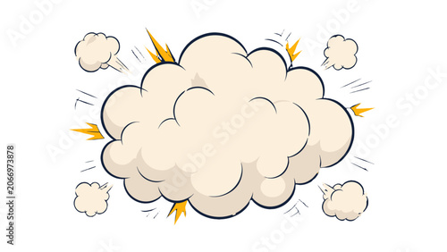 Photography Cartoon dust cloud puff with comic smoke explosion effect
