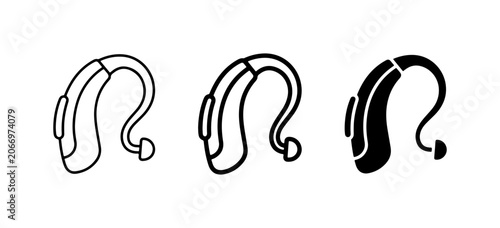 Hearing Aid Icons, Auditory Device Symbols, Hearing Loss Solutions, Medical Technology