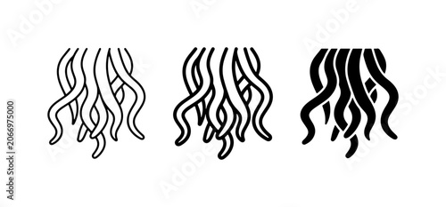 Tableau sur toile Tentacle Icons, Octopus Arms, Kraken Appendages Vector Set