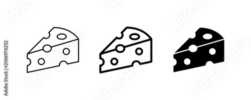 Swiss Cheese Icons, Wedge Vector Graphics, Food Symbols, Dairy Elements