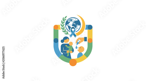 Canvas-taulu World Health Organization symbol for polio eradication, vaccination, global heal