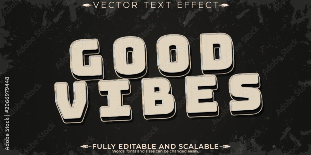 Naklejka premium Retro vintage sticker text effect, editable 70s and 80s text style
