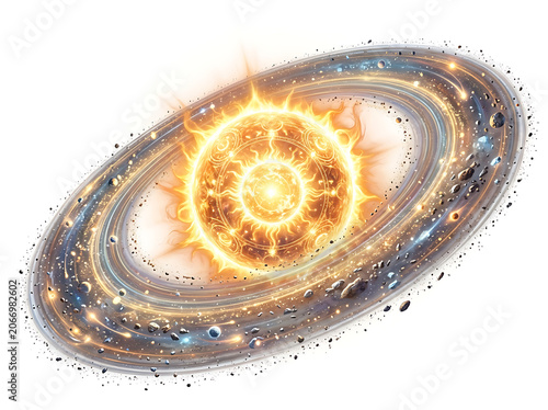Swirling golden liquid abstract art pattern.