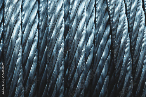 Tableau sur toile close-up of braided metal cable