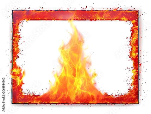 Vibrant flame burning against dark background.