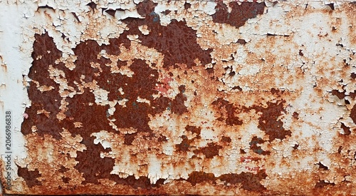 Konstfotografi Rust spreads over a weathered metal surface in an industrial area, showing layer