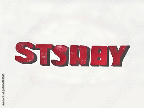 Bold red typography spelling the word stray on white background.