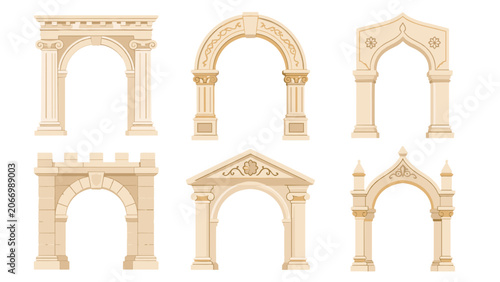 Φωτογραφία Set of decorative palace archways and columned gates