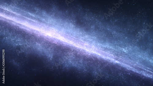 Bright glowing purple nebula swirling through the dark deep cosmos with shimmering stardust particles and intense radiant light beams across