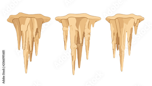 Foto Cartoon stalactite cave formations isolated on white background