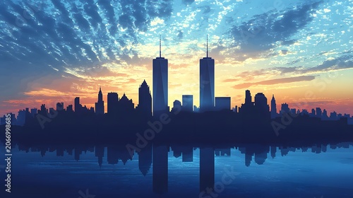 Iconic New York skyline art with vivid colors picture