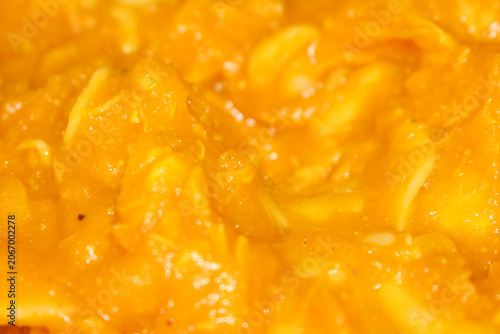 Close up of food with selective focus. Macro shot of food texture. Food with selective focus. Detail of the food with selective focus.