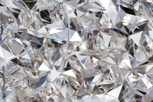 Luxury Abstract 3D Render Diamond Texture Background Sparkling Gemstones