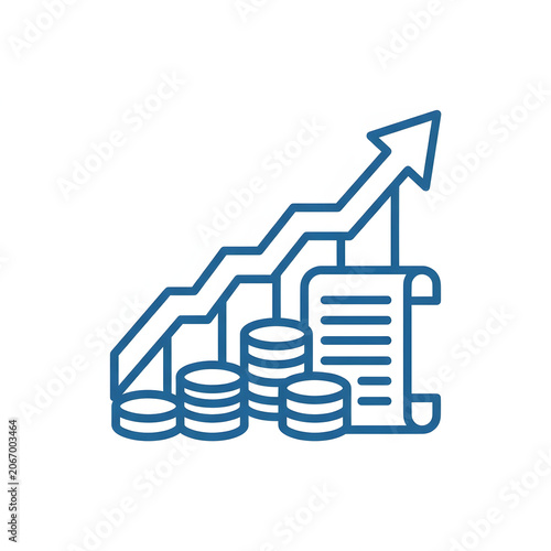 Blue upward trending stock market graph illustration.