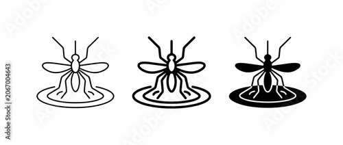 Fotografija Mosquito Icons, Insect Pest Control Symbols, Vector Graphics for Disease Prevent