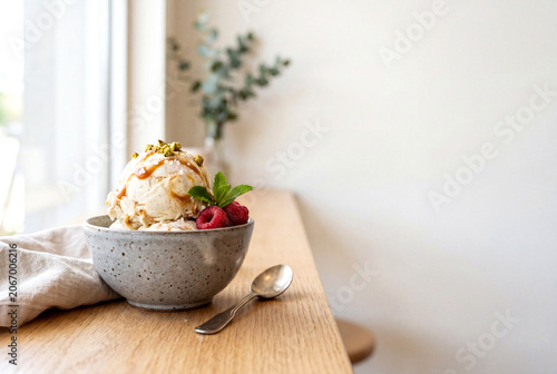 Modern Ice Cream Website Header With Copy Space
