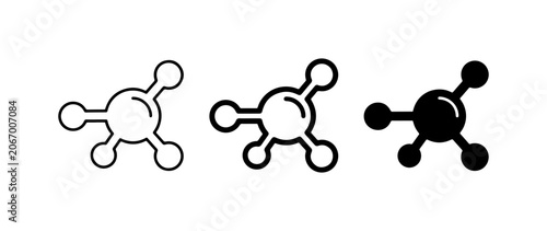 Bild auf Leinwand Molecular Structure Icons, Chemical Bonds, Science Symbols, Atom Models