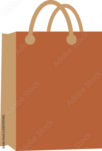 Green and brown paper shopping bag vector set, eco-friendly retail gift bags with handles, reusable boutique packaging icons for commerce