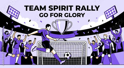 Soccer Team Celebrates Championship Victory Go For Glory