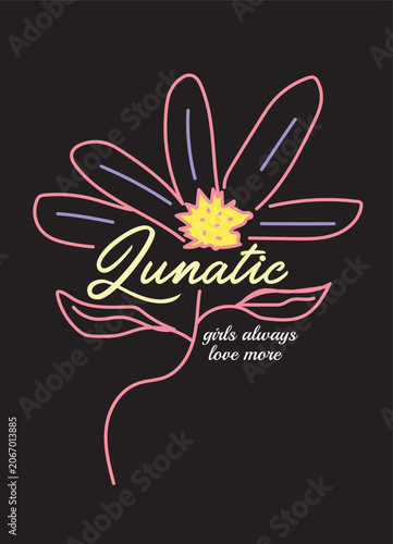 Foto lunatic flower,t-shirt design fashion vector