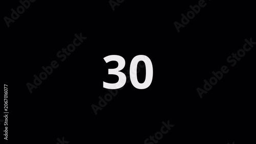Animated Numeric Counter 0 to 60 on Transparent Background, Digital Number Motion Graphic, Dynamic Digit Overlay, 4K Alpha Channel