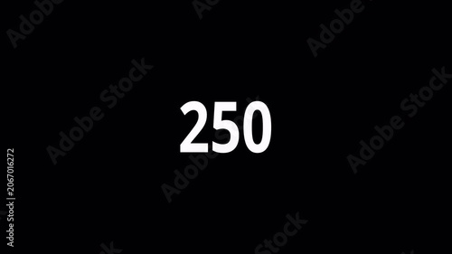 Animated Numeric Counter 0 to 500 on Transparent Background, Digital Number Motion Graphic, Dynamic Digit Overlay, 4K Alpha Channel