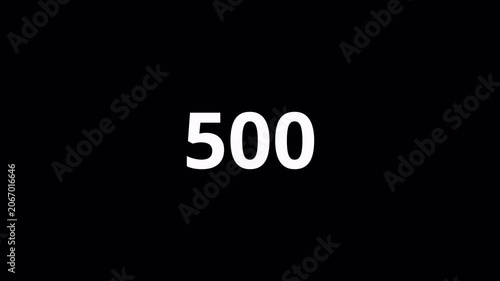 Animated Numeric Counter 0 to 1000 on Transparent Background, Digital Number Motion Graphic, Dynamic Digit Overlay, 4K Alpha Channel