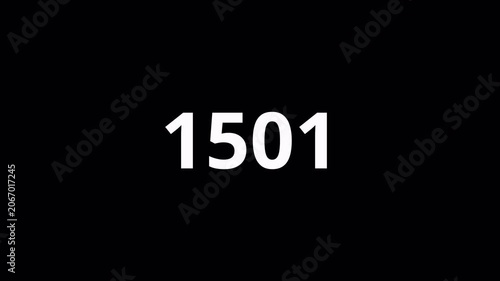 Animated Numeric Counter 0 to 3000 on Transparent Background, Digital Number Motion Graphic, Dynamic Digit Overlay, 4K Alpha Channel