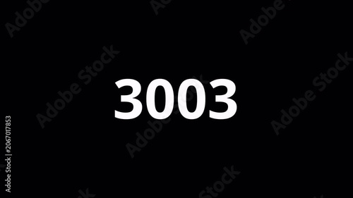 Animated Numeric Counter 0 to 6000 on Transparent Background, Digital Number Motion Graphic, Dynamic Digit Overlay, 4K Alpha Channel