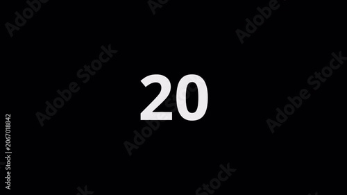 Animated Numeric Counter 0 to 40 on Transparent Background, Digital Number Motion Graphic, Dynamic Digit Overlay, 4K Alpha Channel