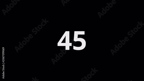 Animated Numeric Counter 0 to 90 on Transparent Background, Digital Number Motion Graphic, Dynamic Digit Overlay, 4K Alpha Channel