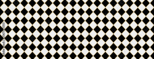 Foto Classic harlequin black white pattern background vector