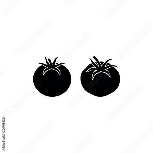 Tomato silhouette icon vector illustration.
