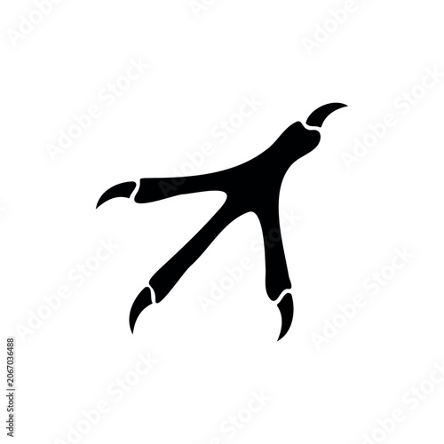 Sparrow foot print silhouette icon vector illustration.
