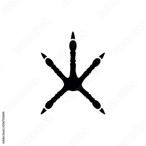 Cuckoo foot print silhouette icon vector illustration.
