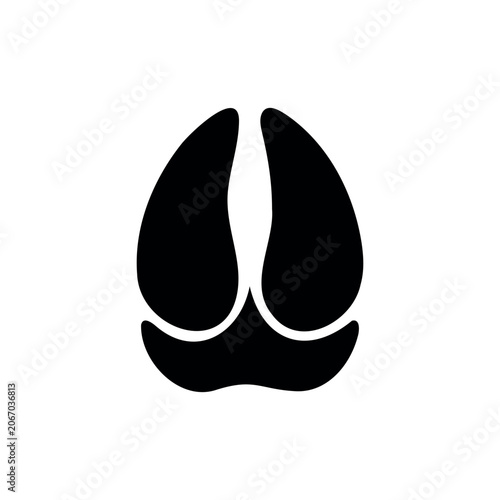 Cow foot print silhouette icon vector illustration.
