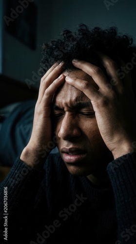Young Man Experiencing Intense Stress And Mental Anguish